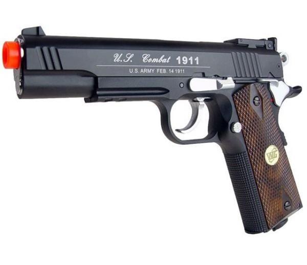 500 FPS NEW FULL METAL WG AIRSOFT M 1911 GAS CO2 HAND GUN PISTOL w/ 6mm BB BBs - BLADE ADDICT