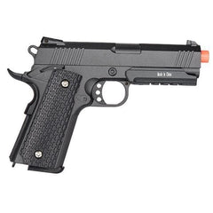 FULL SIZE METAL SPRING M1911 AIRSOFT PISTOL w/ HIP HOLSTER 6mm BB - BLADE ADDICT