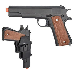 M1911 METAL REPLICA SPRING AIRSOFT PISTOL HAND GUN w/ HOLSTER 6mm BB - BLADE ADDICT