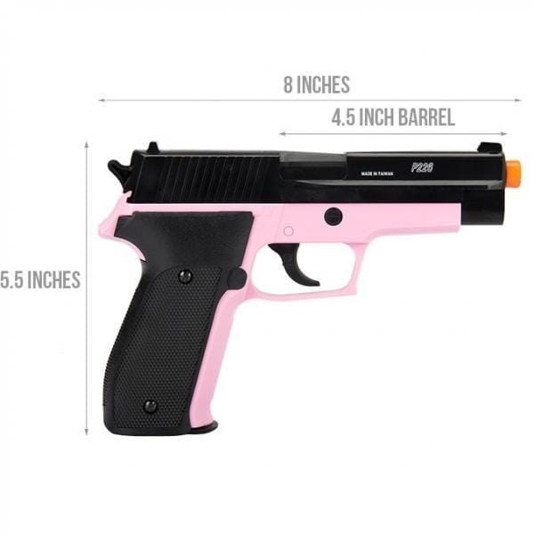 SIG SAUER P226 LICENSED PINK SPRING AIRSOFT PISTOL HAND GUN + 6mm BBs - BLADE ADDICT