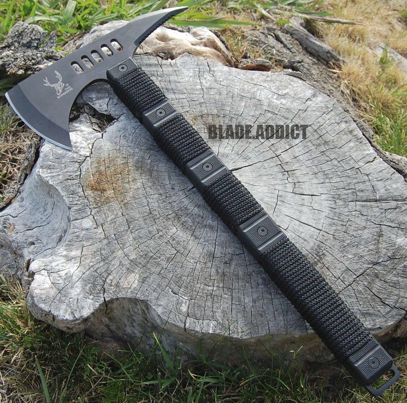 14.5" Tomahawk Tactical Throwing Hatchet Hunting Survival AXE Knife - BLADE ADDICT