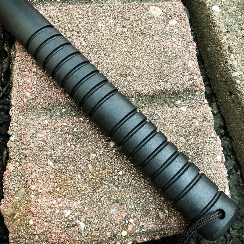 15" Battle Axe BLACK Hatchet Tomahawk Hammer Pin Tactical Fixed Blade - BLADE ADDICT