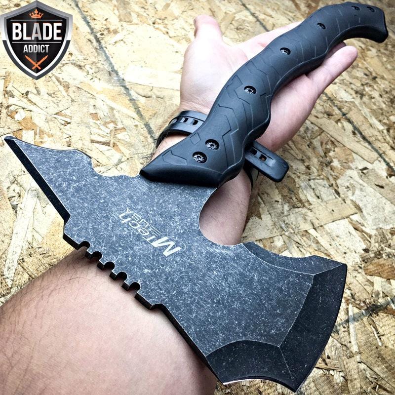 15" STONEWASH Battle Hatchet Axe - BLADE ADDICT