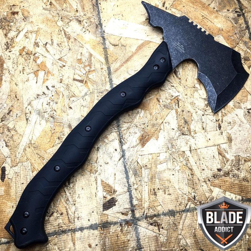 15" STONEWASH Battle Hatchet Axe - BLADE ADDICT