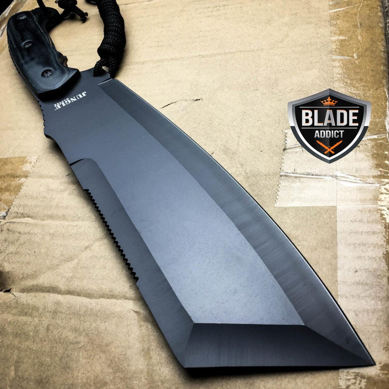 16" JUNGLE Cleaver MACHETE Full Tang Hunting Knife - BLADE ADDICT