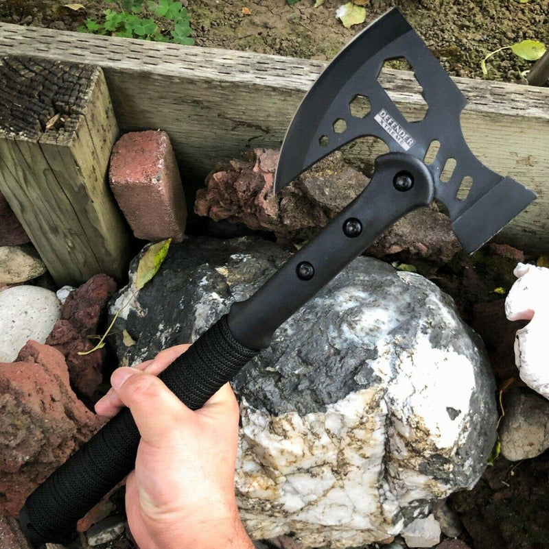 17" CAMPING TOMAHAWK THROWING AXE BATTLE Hatchet Hunting Knife - BLADE ADDICT