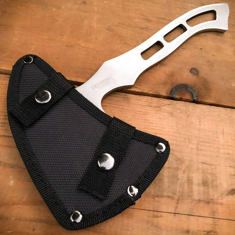 Full Tang Stainless Steel Tomahawk Throwing Axe Hatchet Camping Axe - BLADE ADDICT