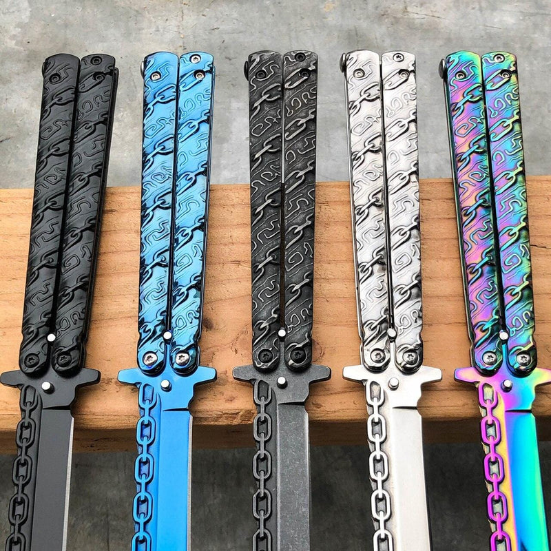 8.75" Fantasy Chain Tactical Balisong Butterfly Knife - BLADE ADDICT