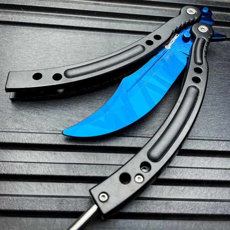 CSGO Butterfly Balisong Trainer - Blue Slaughter - BLADE ADDICT