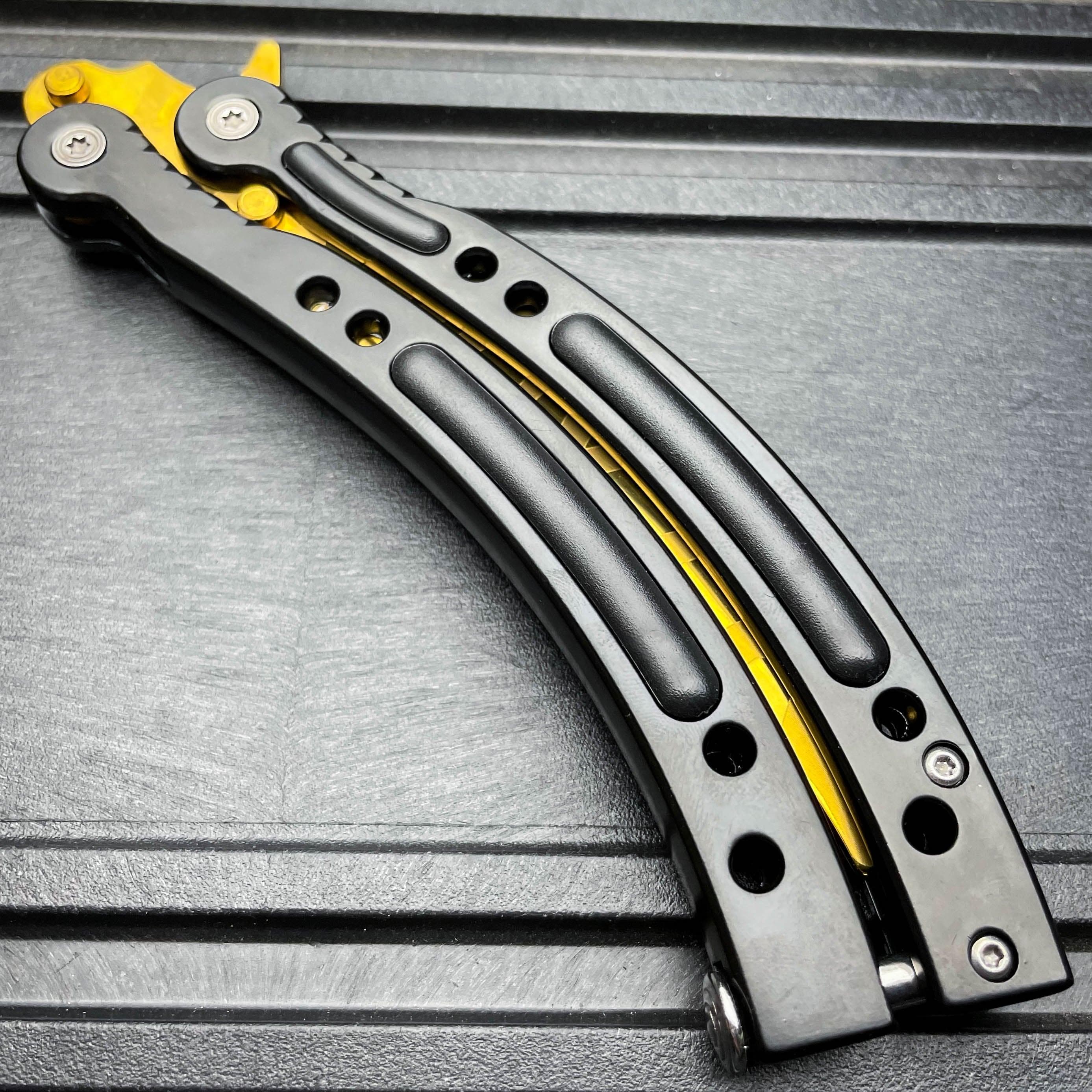 CSGO Butterfly Balisong Trainer - Gold Slaughter | BLADE ADDICT
