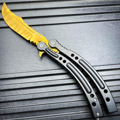 CSGO Butterfly Balisong Trainer - Gold Slaughter - BLADE ADDICT