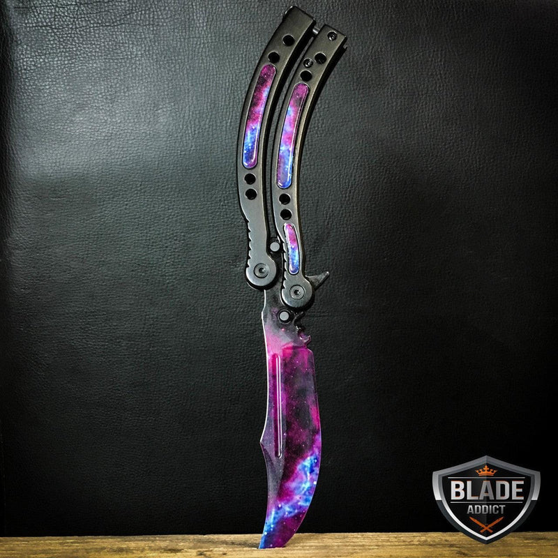 CSGO Butterfly Trainer Balisong - Black Galaxy - BLADE ADDICT