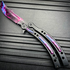 CSGO Butterfly Trainer Balisong - Black Galaxy - BLADE ADDICT