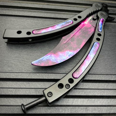 CSGO Butterfly Trainer Balisong - Black Galaxy - BLADE ADDICT