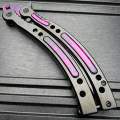 CSGO DOPPLER Practice Knife Balisong Butterfly Tactical Combat Trainer - BLADE ADDICT