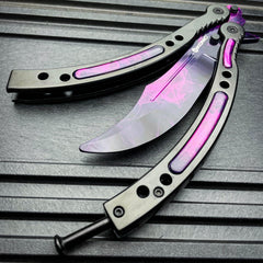 CSGO DOPPLER Practice Knife Balisong Butterfly Tactical Combat Trainer - BLADE ADDICT