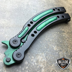 CSGO GAMMA EMERALD DOPPLER Knife Balisong Butterfly Trainer - BLADE ADDICT