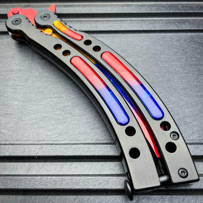 CSGO MARBLE FADE Practice Knife Quality Balisong Combat Trainer - BLADE ADDICT