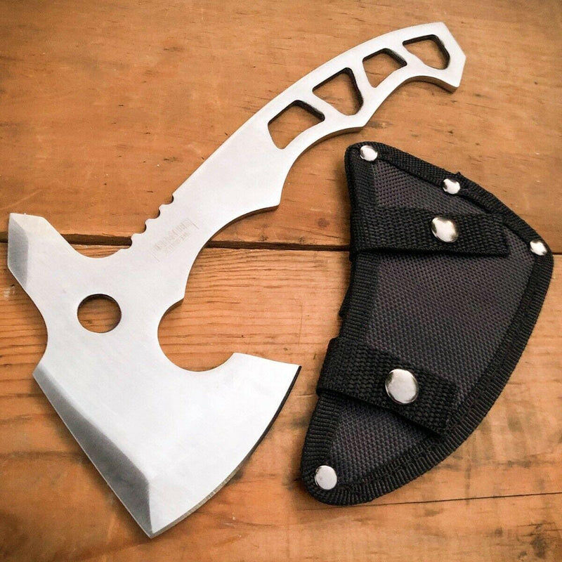 10" Stainless Steel Full Tang Tomahawk Throwing Axe Hatchet Camping - BLADE ADDICT