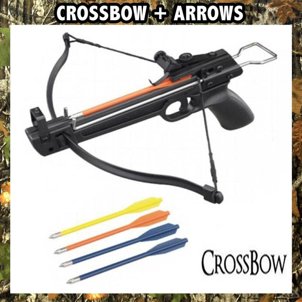 Crusader Hand Held Archery 50LB Pistol Mini Crossbow Gun Arrows