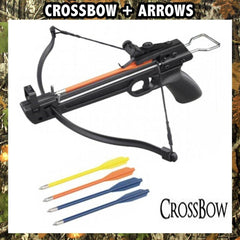 Crusader Hand Held Archery 50LB Pistol Mini Crossbow Gun Arrows - BLADE ADDICT