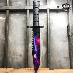 4 PC Black Galaxy Gut Hook Fixed Blade Bayonet FLIPPER Knife Karambit - BLADE ADDICT