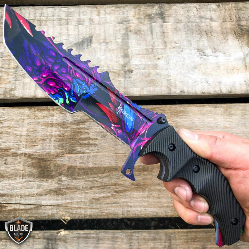 11" CSGO Tactical Hunting Fixed Blade Survival Bowie Tracker Knife NEW Hyperbeast - BLADE ADDICT