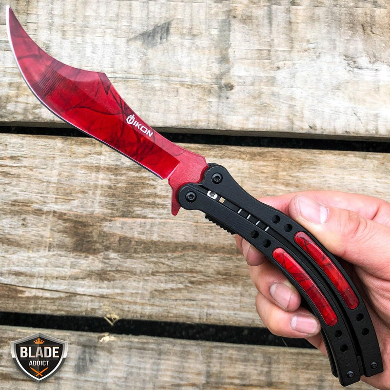 9.5" CS:GO Counter Strike Folding Open Spring Assisted Pocket Knife Red Ruby - BLADE ADDICT
