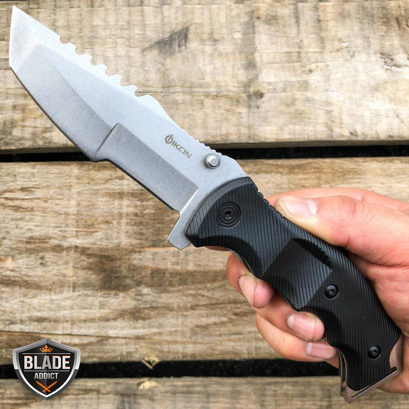 9" CSGO Tactical G10 Folding Spring Assisted Pocket Knife Silver - BLADE ADDICT