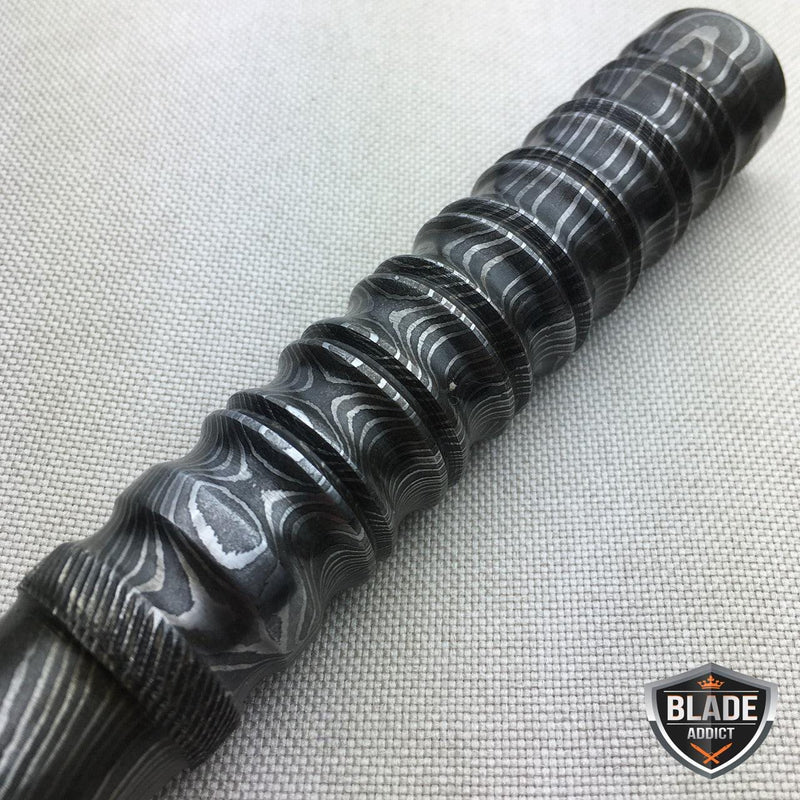 10" Damascus Fixed Blade Knife Tri Dagger Hand Forged Kris Blade - BLADE ADDICT