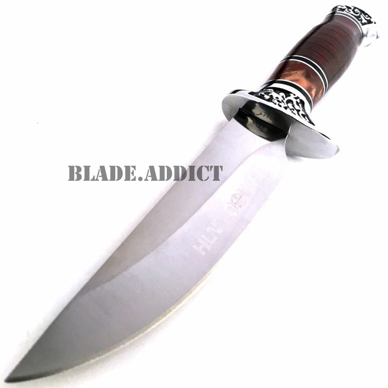 10" Full Tang Fixed Blade Hunting Knife Wood - BLADE ADDICT