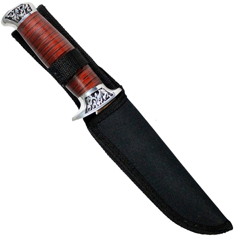 10" Wood Fixed Blade Hunting Skinning Knife - BLADE ADDICT