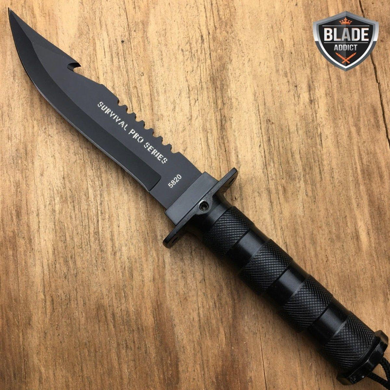 11" Fishing Hunting Survival Knife w/ Sheath Bowie Survival Kit - BLADE ADDICT