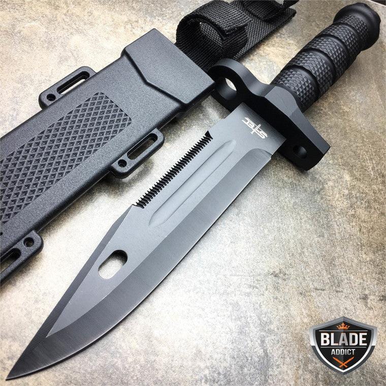 12.5" TACTICAL SURVIVAL Rambo Hunting FIXED BLADE KNIFE Army Bowie - BLADE ADDICT