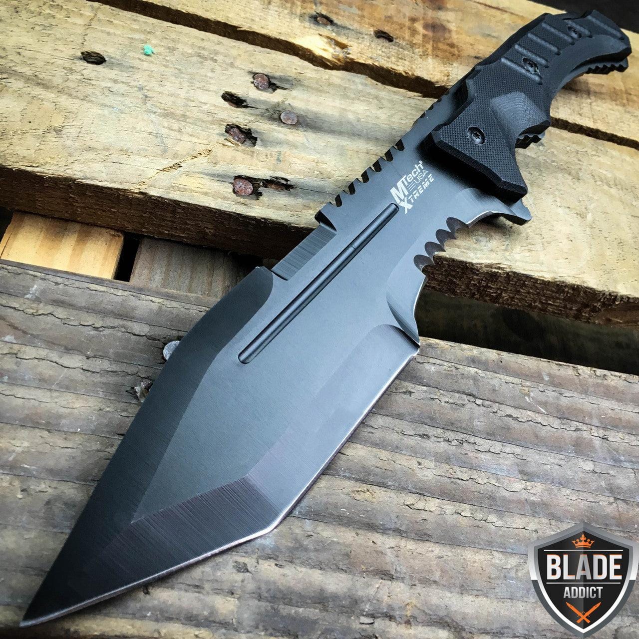 12 TACTICAL BOWIE SURVIVAL HUNTING KNIFE w/ SHEATH MILITARY Combat Fixed  Blade