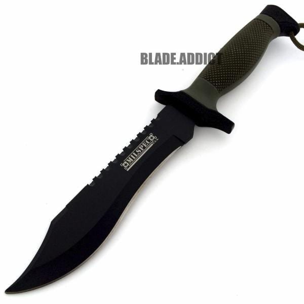 12" Military BOWIE SURVIVAL HUNTING KNIFE - BLADE ADDICT