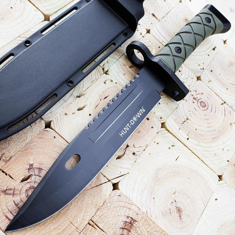 13.5" Military Combat Bayonet Fixed Blade Survival Rambo Bowie Knife - BLADE ADDICT