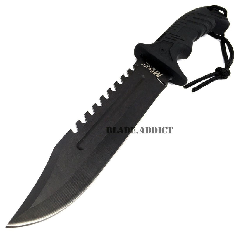 13" MTECH BLACK TACTICAL SURVIVAL Rambo Hunting FIXED BLADE - BLADE ADDICT