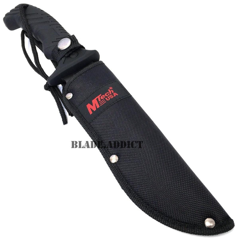 13" MTECH BLACK TACTICAL SURVIVAL Rambo Hunting FIXED BLADE - BLADE ADDICT