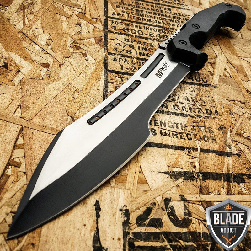 16" M-TECH TACTICAL SURVIVAL FIXED BLADE KNIFE - BLADE ADDICT