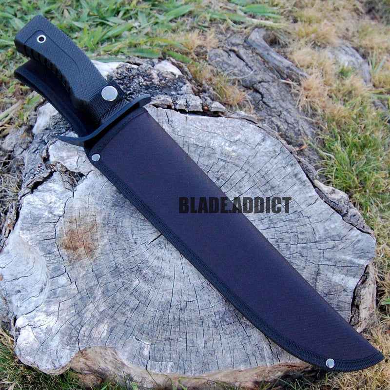 17" Tactical Survival Hunting Rambo Full Tang Fixed Blade Knife Bowie - BLADE ADDICT