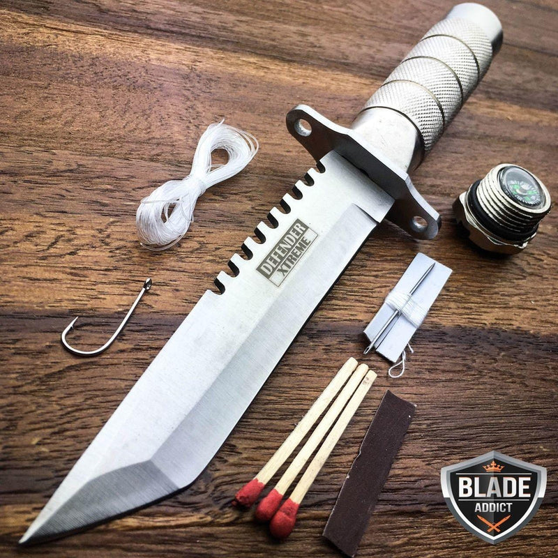 8.25 Tactical Fishing Hunting Knife w/ Sheath Survival Kit