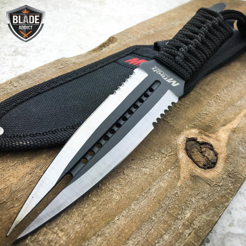 8.5" MTECH FANTASY Hunting Camping Fixed Blade KNIFE TWIN DAGGER - BLADE ADDICT