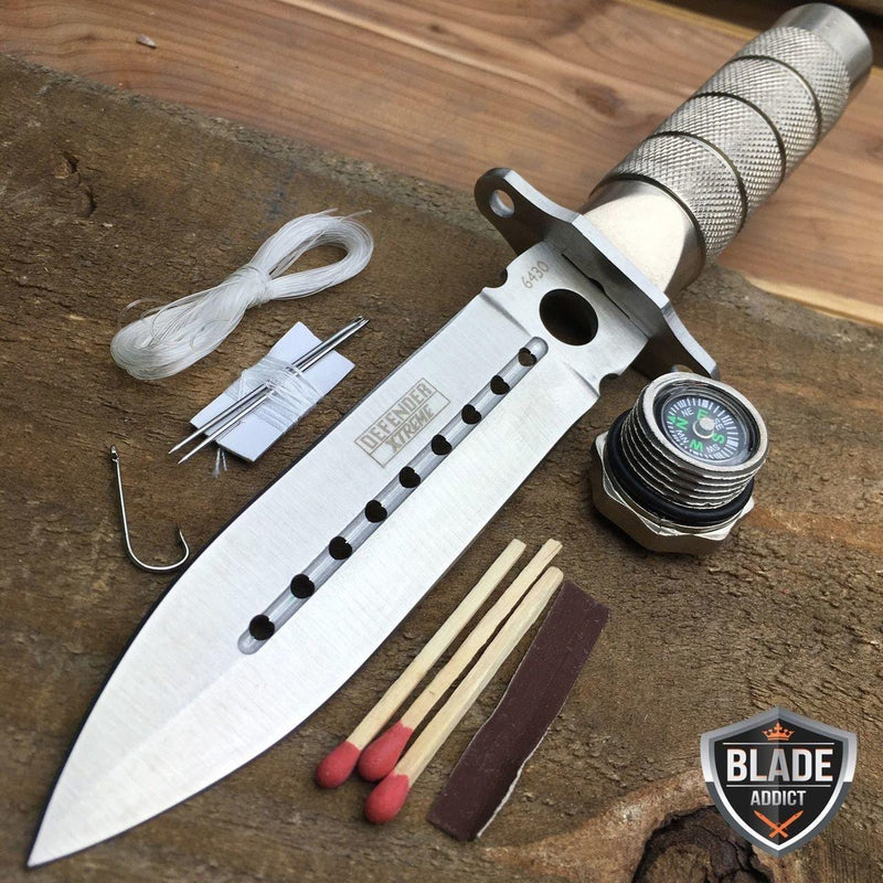 8" Tactical Fishing Hunting Survival Knife w/ Sheath - BLADE ADDICT