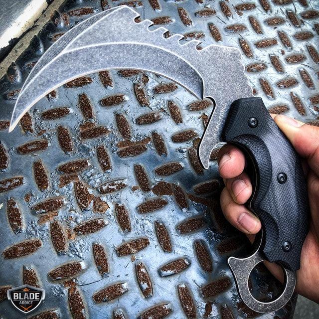 8" Tactical Raptor Claw Karambit Talon Fixed Blade Hunting Hawkbill Knife NEW - BLADE ADDICT