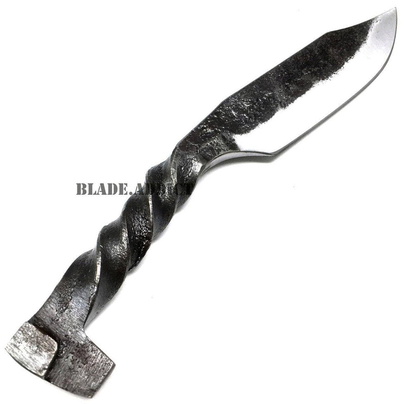 9" Hand Forged Railroad Spike Fixed Blade Knife with Thick Leather Sheath NEW - BLADE ADDICT