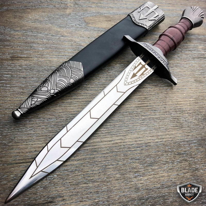 Dark Assassin Medieval Trinity Trident Fixed Blade Renaissance Dagger - BLADE ADDICT