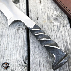 Hand Forged Railroad Spike Carbon Steel Hunting Tanto Tracker Knife Fixed Blade - BLADE ADDICT