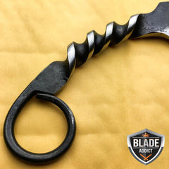 Hand Forged Railroad Spike Fixed Blade Hunting Knife Carbon Steel Karambit - BLADE ADDICT