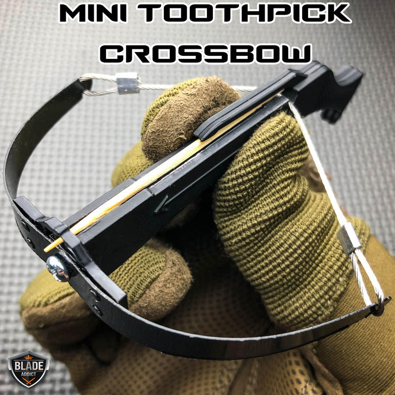 Mini Toothpick Crossbow - Black - BLADE ADDICT